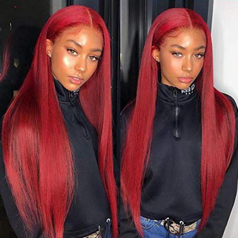 Burgundy Lace Front Human Hair Wigs Red Human Hair Wig - Boss Boutique Hair and Accessories