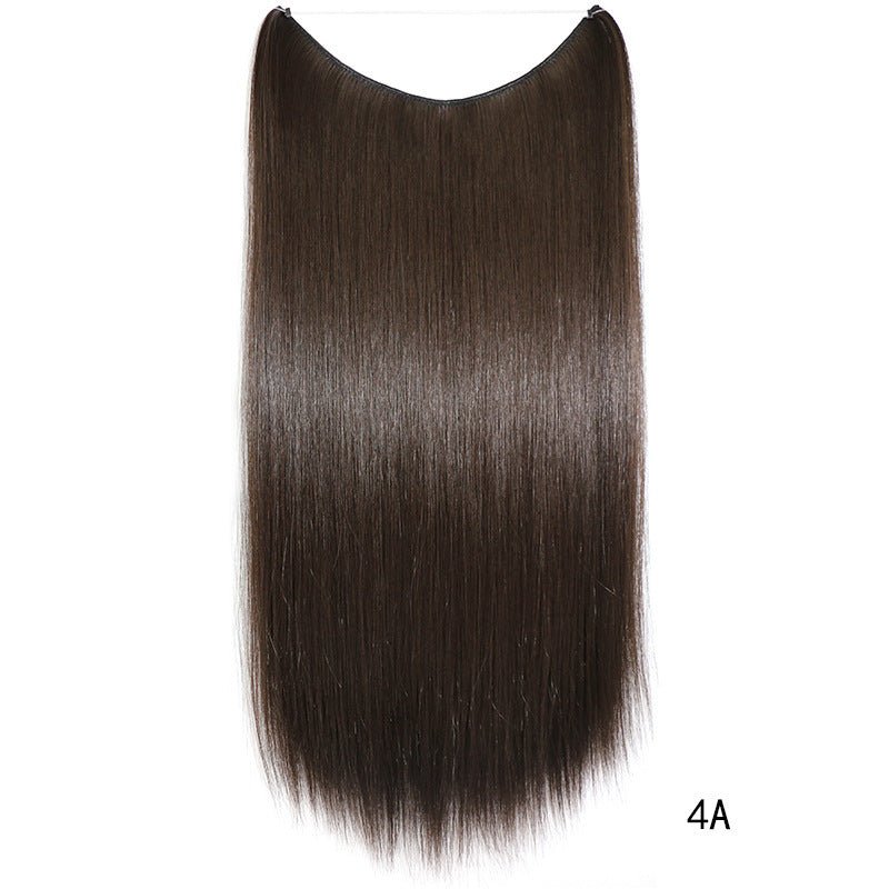 22 inches Invisible Wire No Clips in Hair Extensions Secret Fish Line Hairpieces Silky Straight Synthetic - Boss Boutique Hair and Accessories