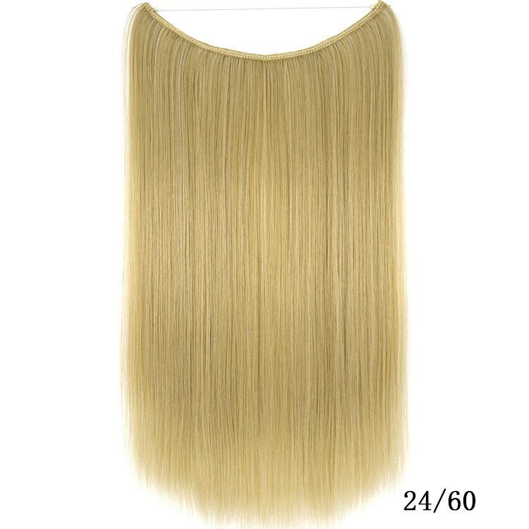 22 inches Invisible Wire No Clips in Hair Extensions Secret Fish Line Hairpieces Silky Straight Synthetic - Boss Boutique Hair and Accessories
