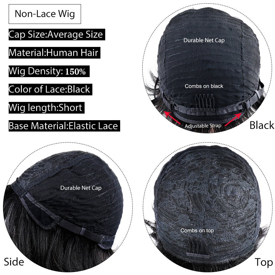 Wigs Female European And American Wig Short Hair Wig Short Straight Hair Bob Hair Wig - Boss Boutique Hair and Accessories