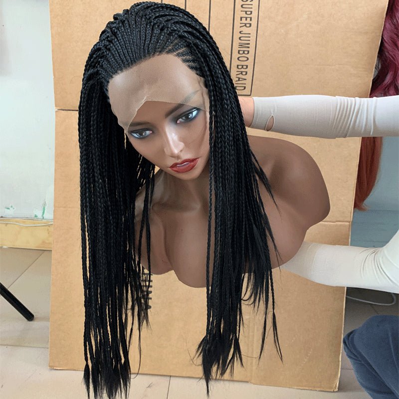 Europe Women Front Lace Wigs Africa Girl Braided Wig - Boss Boutique Hair and Accessories