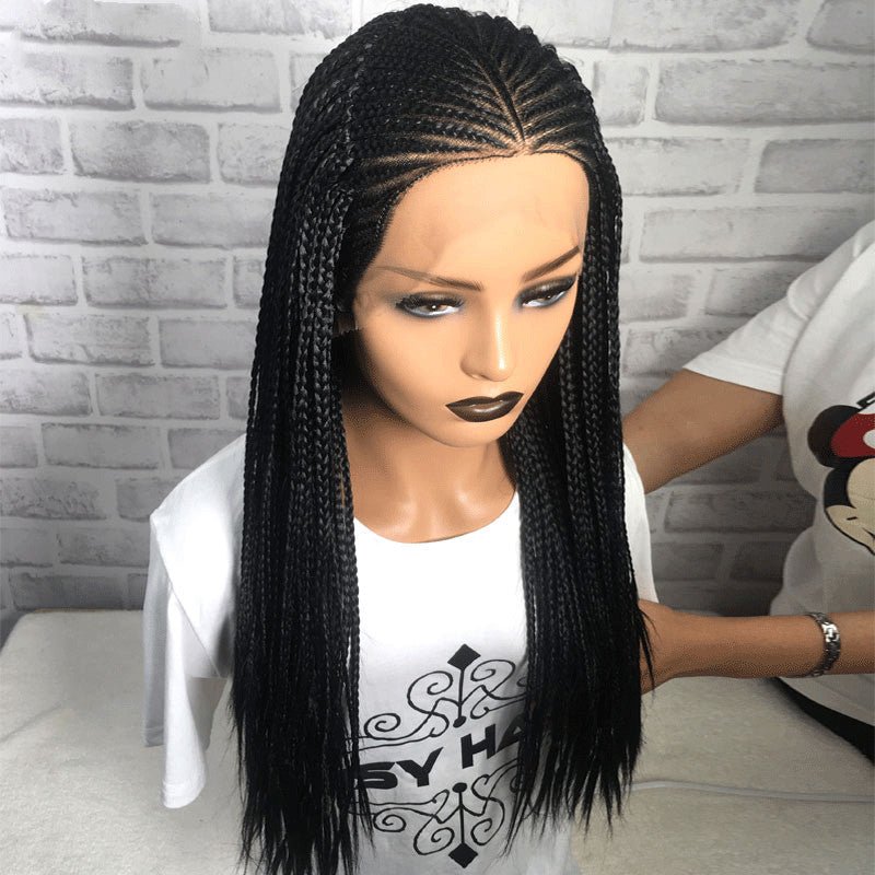 13x6 Braided Wigs Synthetic Lace Front Wig Blac - Boss Boutique Hair and Accessories