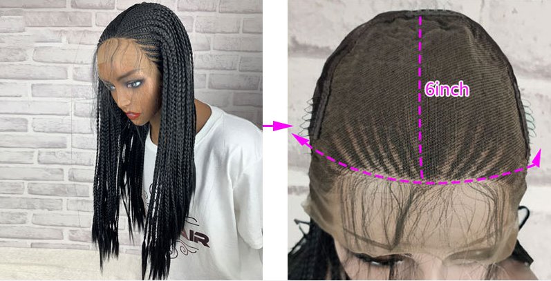 13x6 Braided Wigs Synthetic Lace Front Wig Blac - Boss Boutique Hair and Accessories