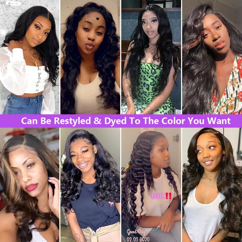 Inch Body Wave Lace Front Human Hair Wigs Peruvian Loo - Boss Boutique Hair and Accessories