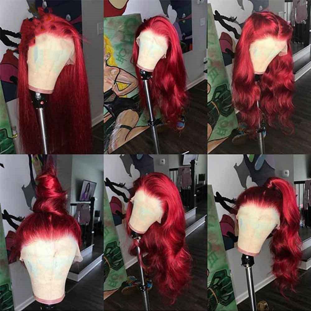 Burgundy Lace Front Human Hair Wigs Red Human Hair Wig - Boss Boutique Hair and Accessories