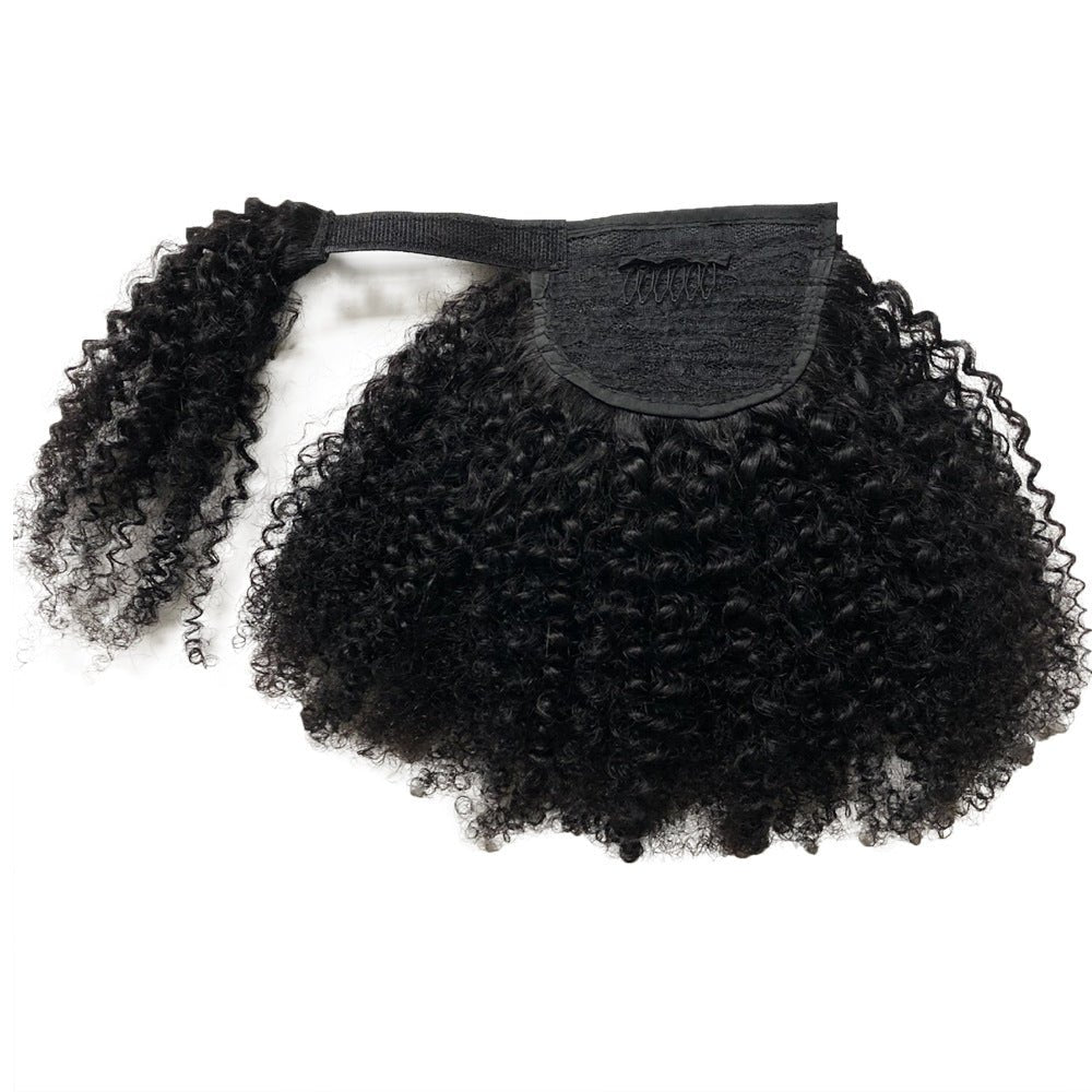 Women's Black Human Hair Wig Velcro Ponytail - Boss Boutique Hair and Accessories