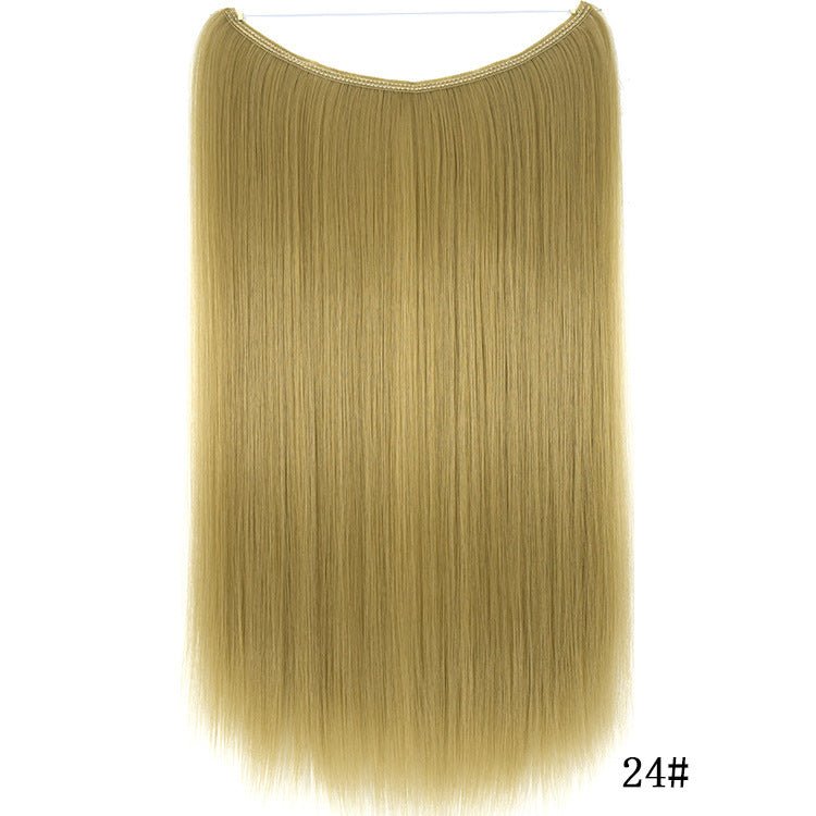 22 inches Invisible Wire No Clips in Hair Extensions Secret Fish Line Hairpieces Silky Straight Synthetic - Boss Boutique Hair and Accessories