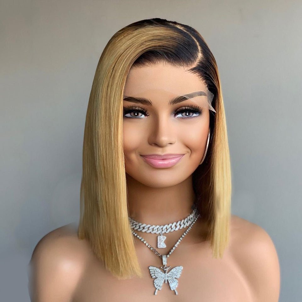 New Ombre Straight Human Hair Short Bob - Boss Boutique Hair and Accessories