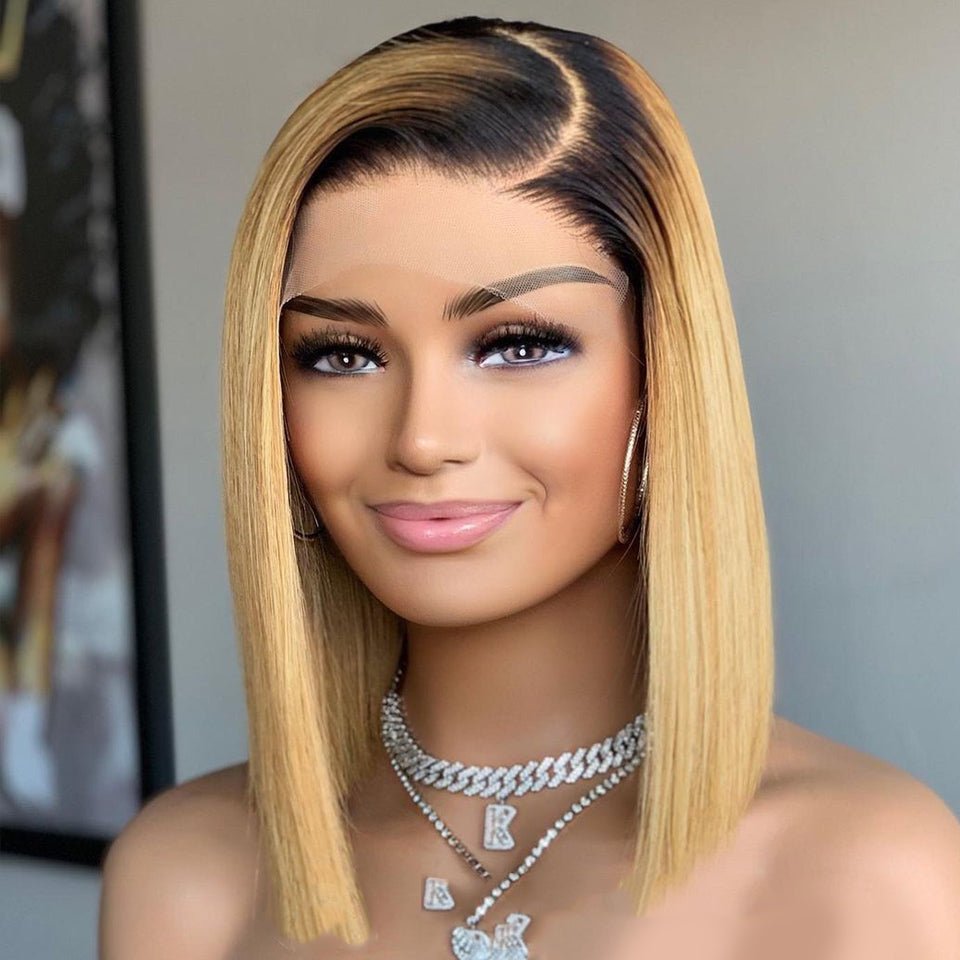 New Ombre Straight Human Hair Short Bob - Boss Boutique Hair and Accessories