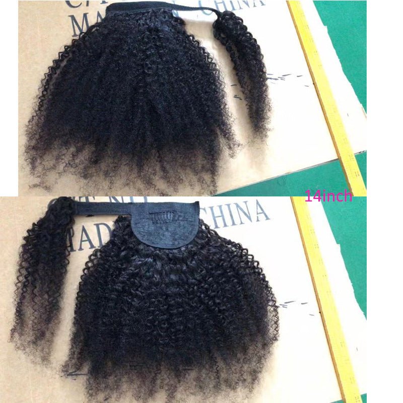 Women's Black Human Hair Wig Velcro Ponytail - Boss Boutique Hair and Accessories