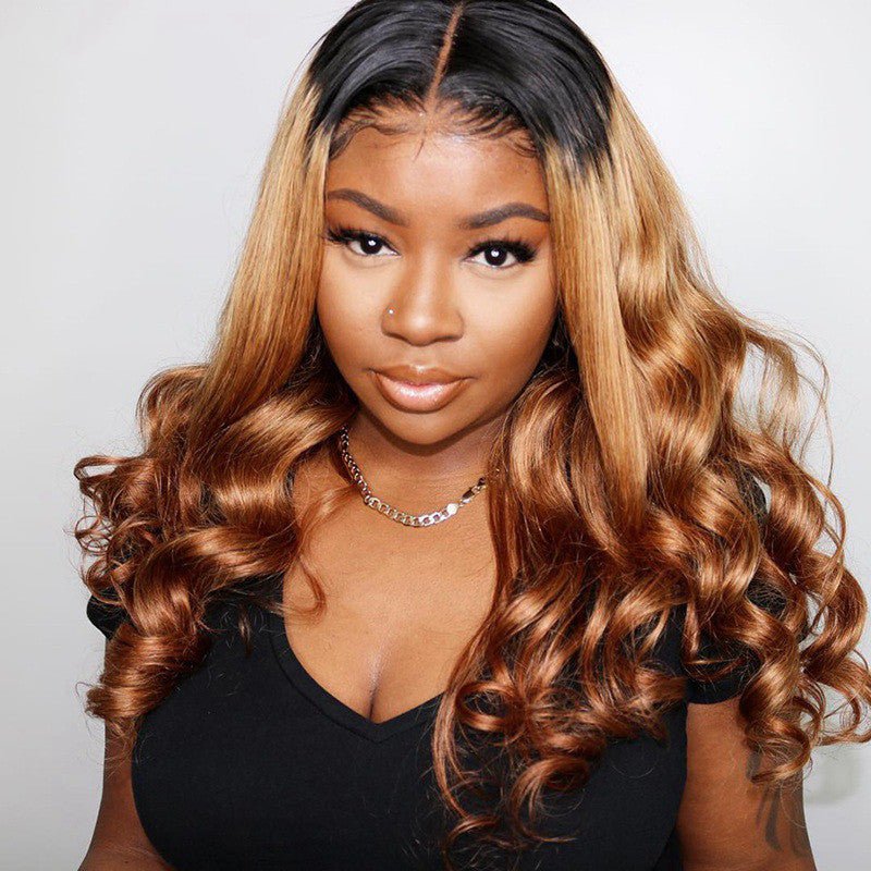 Ombre Lace Front Human Hair Wigs Remy Colorful - Boss Boutique Hair and Accessories