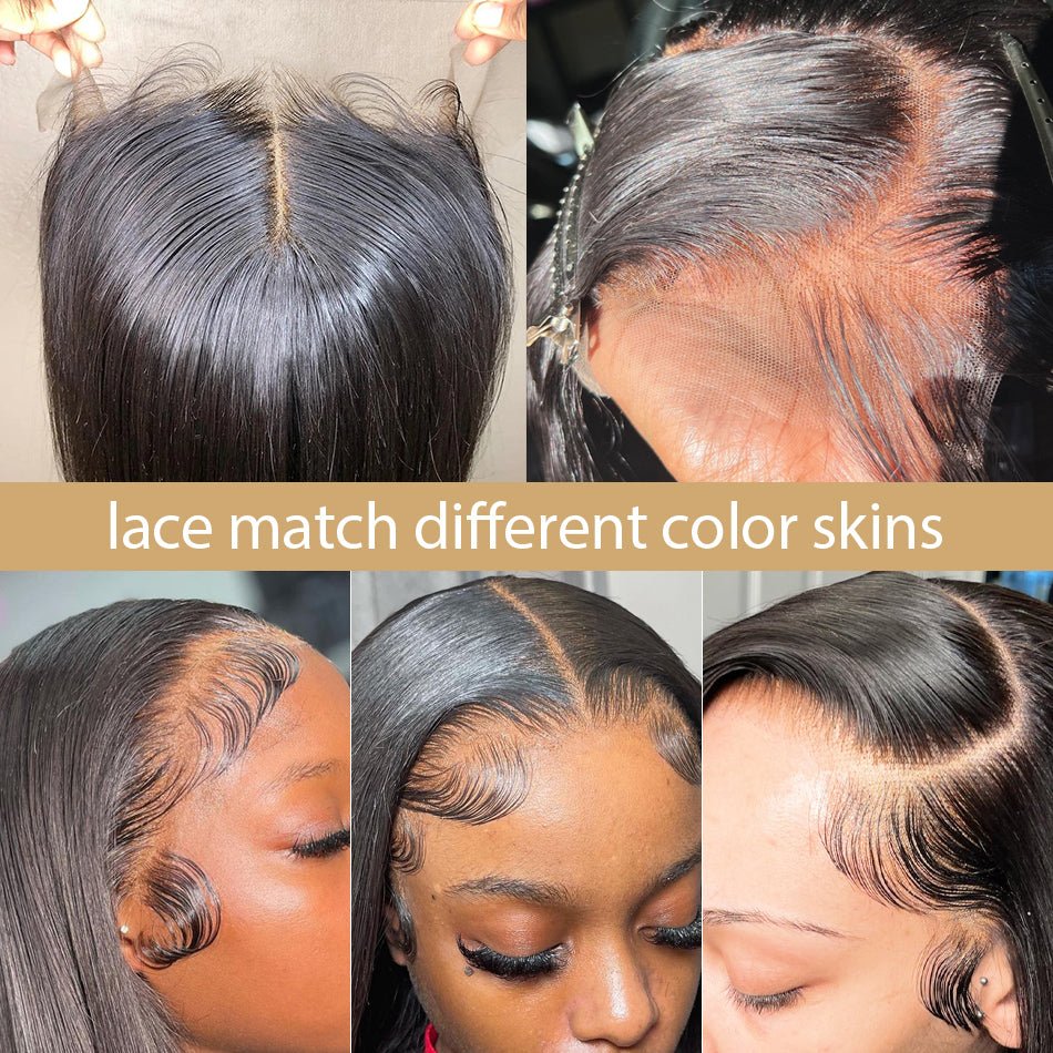 Short Bob Wig Straight 13x4 Transparent Lace Frontal Human - Boss Boutique Hair and Accessories