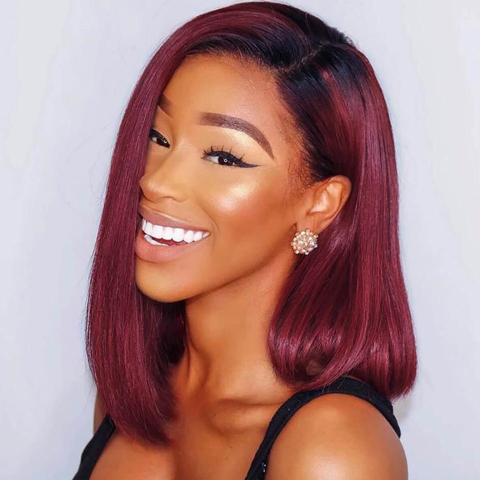 Short Straight 1B - 99J Colored Bob Human Hair Wig - Boss Boutique Hair and Accessories