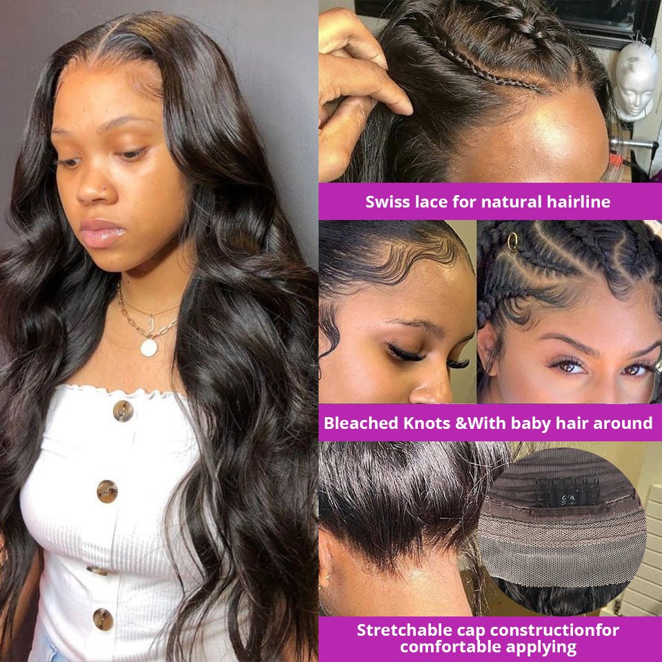 Inch Body Wave Lace Front Human Hair Wigs Peruvian Loo - Boss Boutique Hair and Accessories