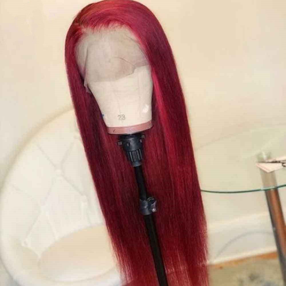 Burgundy Lace Front Human Hair Wigs Red Human Hair Wig - Boss Boutique Hair and Accessories