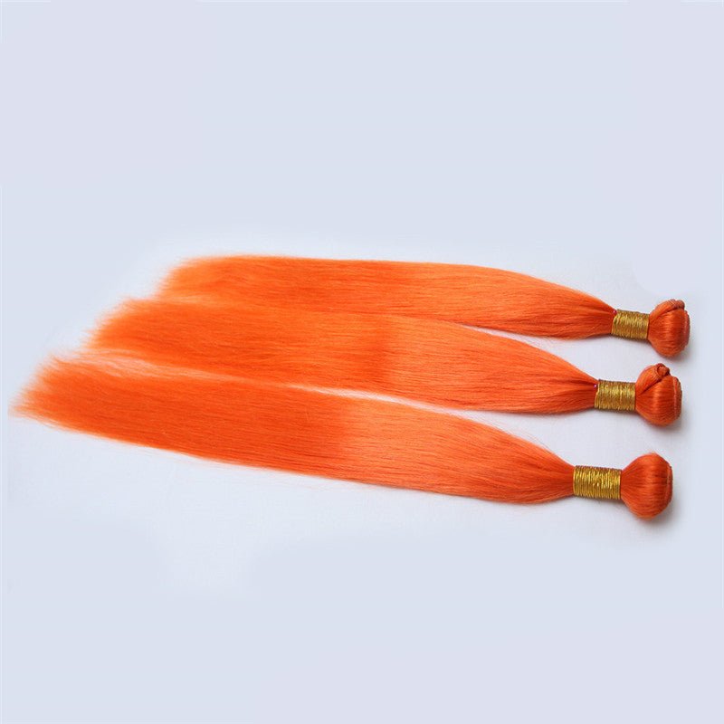 Color Human Hair Curtain Orange Hair Curtain - Boss Boutique Hair and Accessories