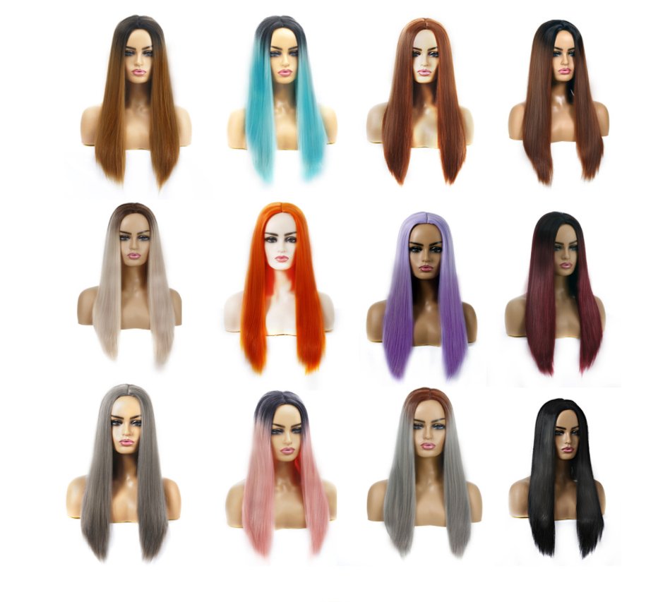 Women's Chemical Fiber Hair Wigs For Long Straight Dyed Hair - Boss Boutique Hair and Accessories