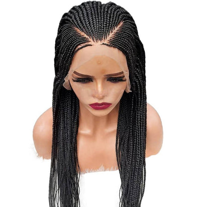 13x6 Braided Wigs Synthetic Lace Front Wig Blac - Boss Boutique Hair and Accessories
