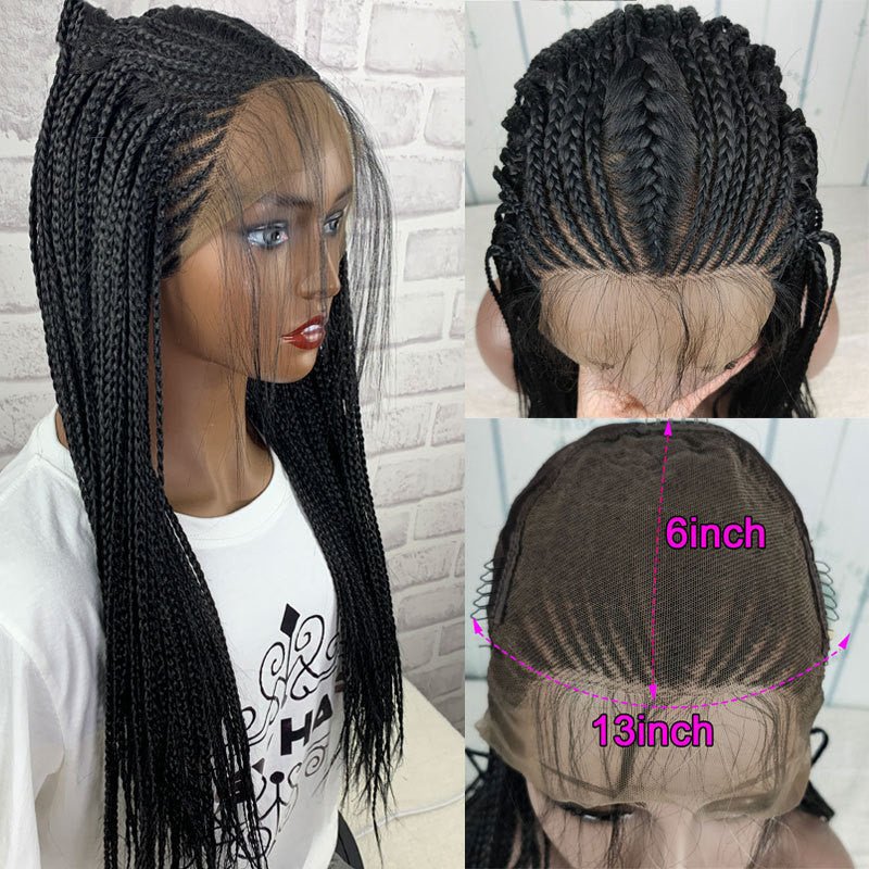 13x6 Braided Wigs Synthetic Lace Front Wig Blac - Boss Boutique Hair and Accessories
