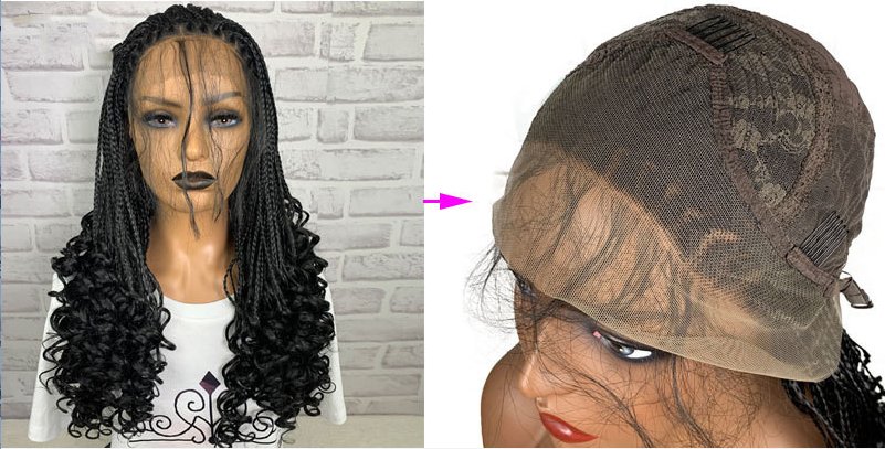 13x6 Braided Wigs Synthetic Lace Front Wig Blac - Boss Boutique Hair and Accessories