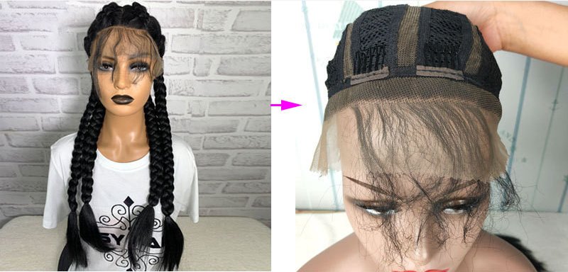 13x6 Braided Wigs Synthetic Lace Front Wig Blac - Boss Boutique Hair and Accessories