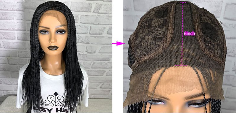 13x6 Braided Wigs Synthetic Lace Front Wig Blac - Boss Boutique Hair and Accessories