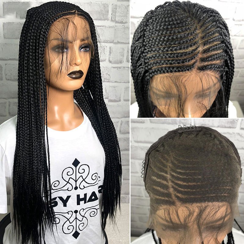 13x6 Braided Wigs Synthetic Lace Front Wig Blac - Boss Boutique Hair and Accessories