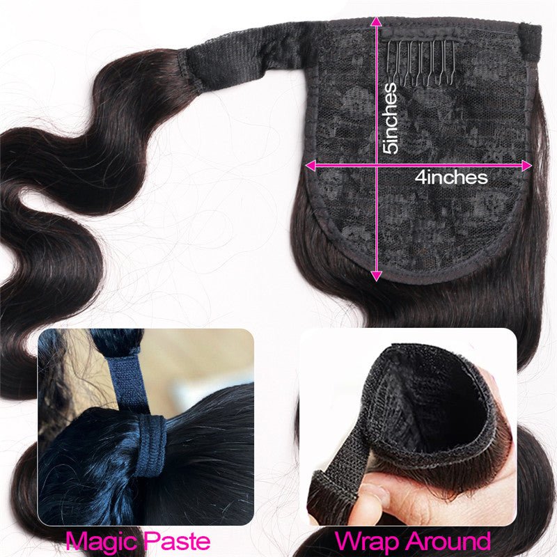 Wig Jurchen Human Hair Ponytail Bandage Bundled Ponytail - Boss Boutique Hair and Accessories