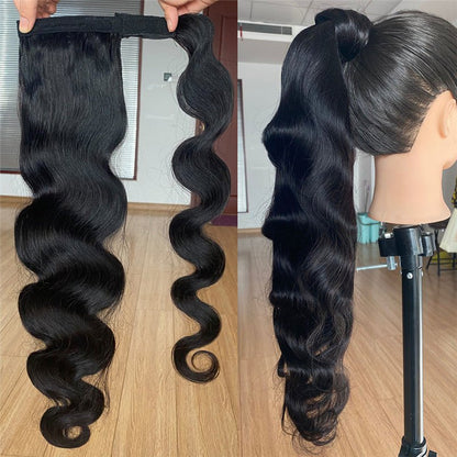 Wig Jurchen Human Hair Ponytail Bandage Bundled Ponytail - Boss Boutique Hair and Accessories