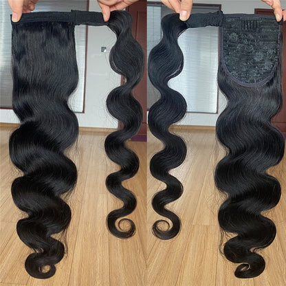 Wig Jurchen Human Hair Ponytail Bandage Bundled Ponytail - Boss Boutique Hair and Accessories