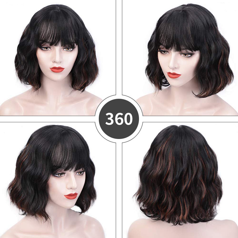 European And American Wigs Black Ladies Short Curly Hair Wig Set - Boss Boutique Hair and Accessories