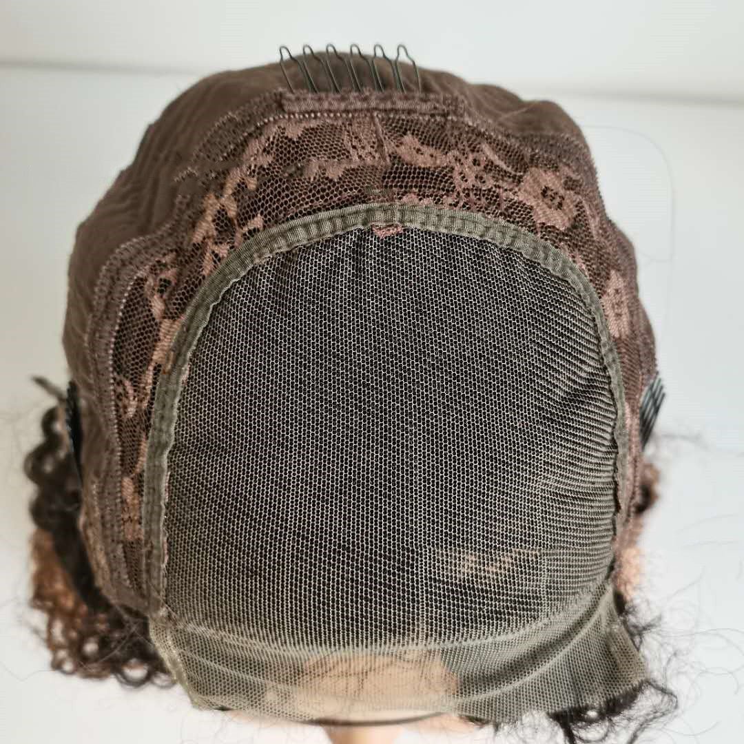 10A Ombre Human Hair Kinky Curly 4x4 Lace Front Wigs T1B 30 - Boss Boutique Hair and Accessories