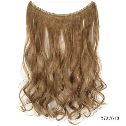 22 inches Invisible Wire No Clips in Hair Extensions Secret Fish Line Hairpieces Silky Straight Synthetic - Boss Boutique Hair and Accessories