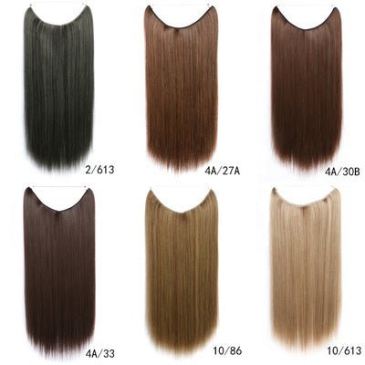 22 inches Invisible Wire No Clips in Hair Extensions Secret Fish Line Hairpieces Silky Straight Synthetic - Boss Boutique Hair and Accessories