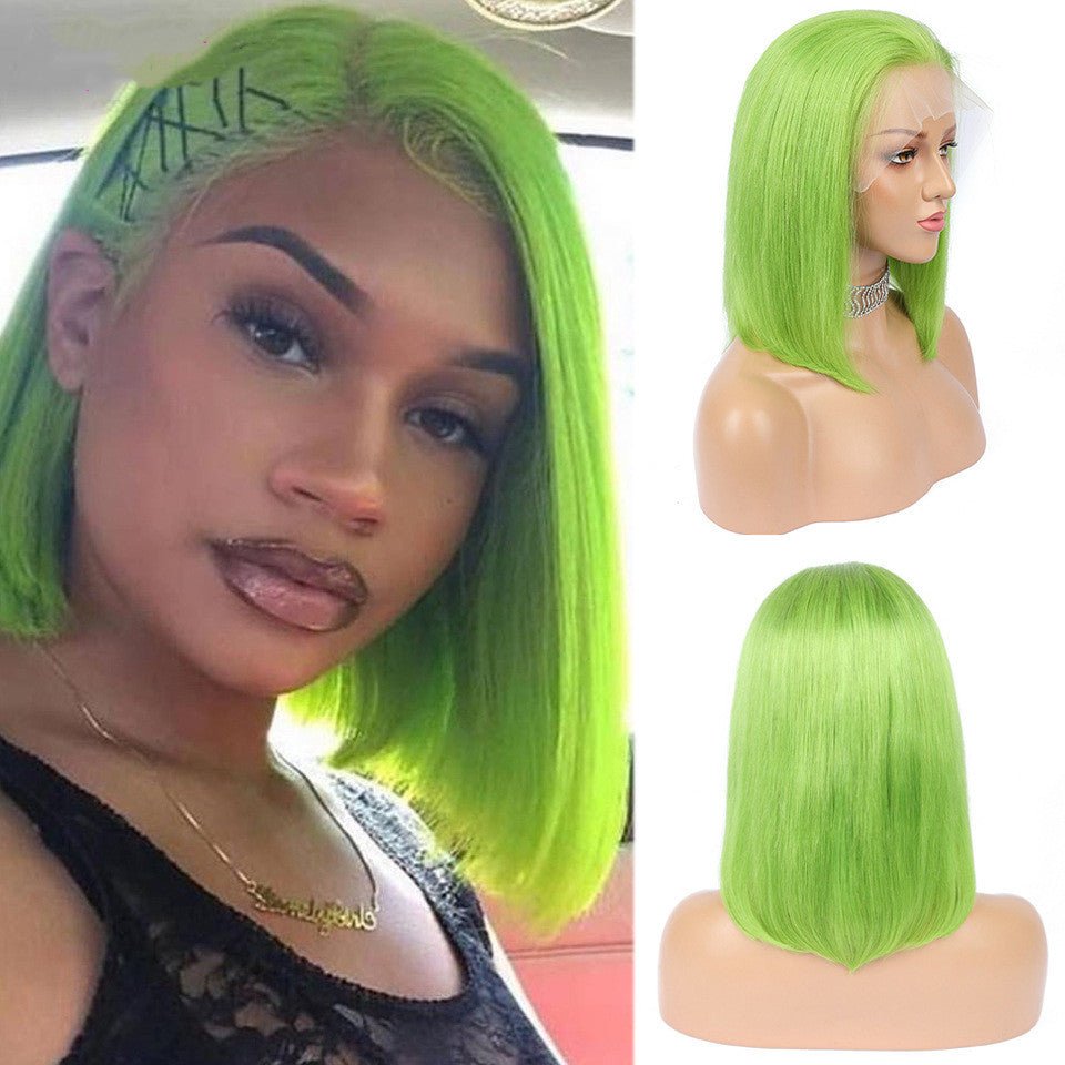 Human Hair Bob Wigs Green Short Bob Wig - Boss Boutique Hair and Accessories