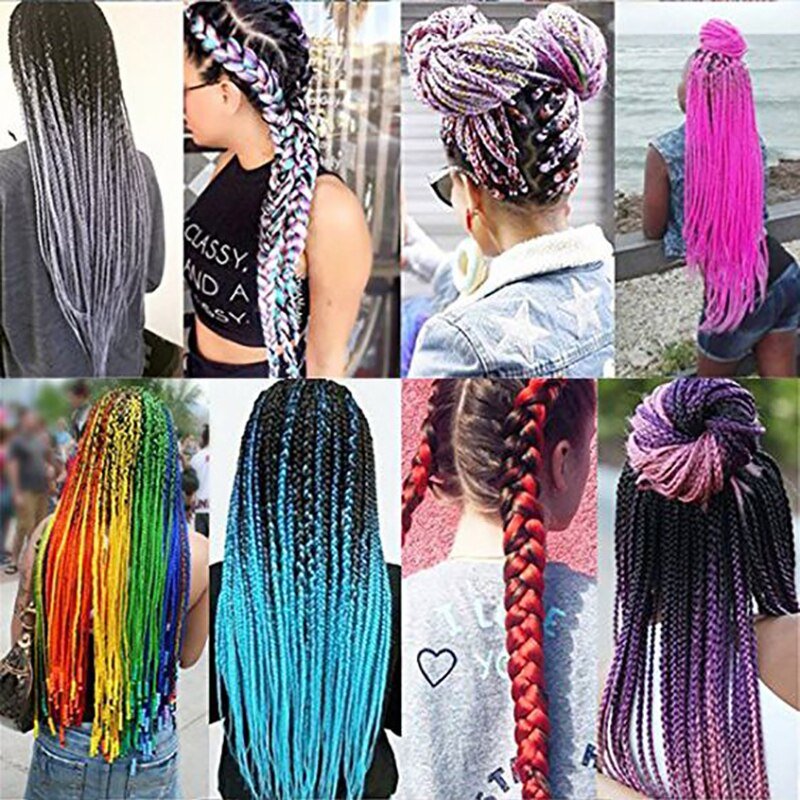Colorful Synthetic hair Braids Ombre Braiding Hair Extensions 24Inch 100g - Boss Boutique Hair and Accessories