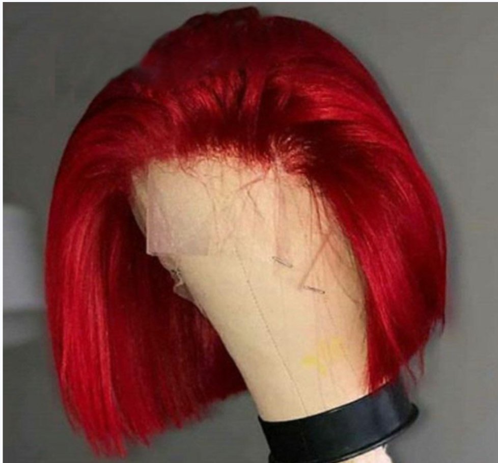 Partially Divided Big Red BOB Short Hair - Boss Boutique Hair and Accessories