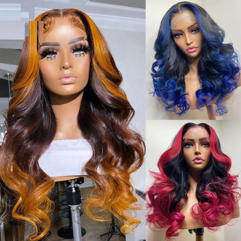 Gradient Orange Yellow Blue And Green Real Hair Headgear - Boss Boutique Hair and Accessories