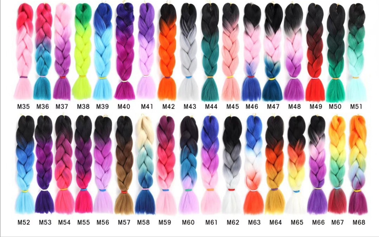 Colorful Synthetic hair Braids Ombre Braiding Hair Extensions 24Inch 100g - Boss Boutique Hair and Accessories