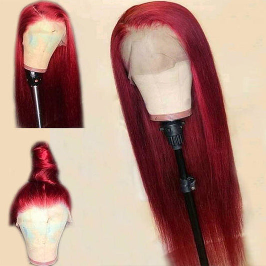 Burgundy Lace Front Human Hair Wigs Red Human Hair Wig - Boss Boutique Hair and Accessories