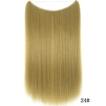 22 inches Invisible Wire No Clips in Hair Extensions Secret Fish Line Hairpieces Silky Straight Synthetic - Boss Boutique Hair and Accessories
