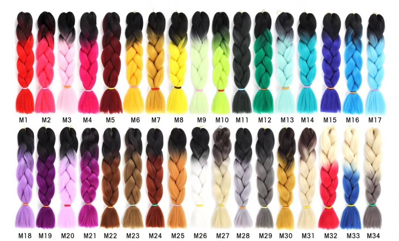 Colorful Synthetic hair Braids Ombre Braiding Hair Extensions 24Inch 100g - Boss Boutique Hair and Accessories