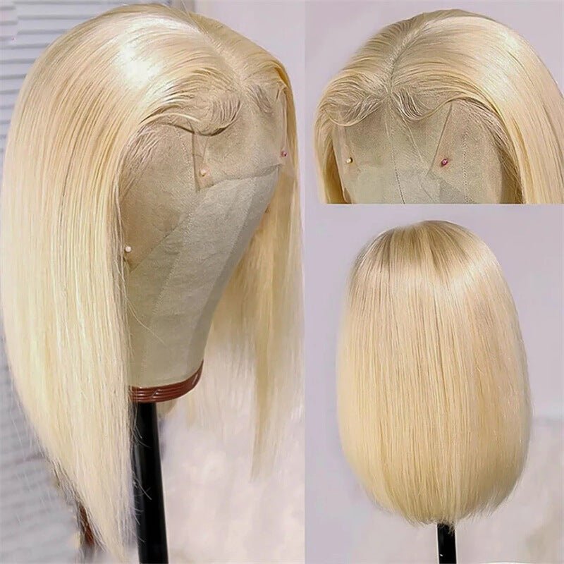 Fashion Chemical Fiber Front Lace Bob Blonde Wig Headgear Women - Boss Boutique Hair and Accessories