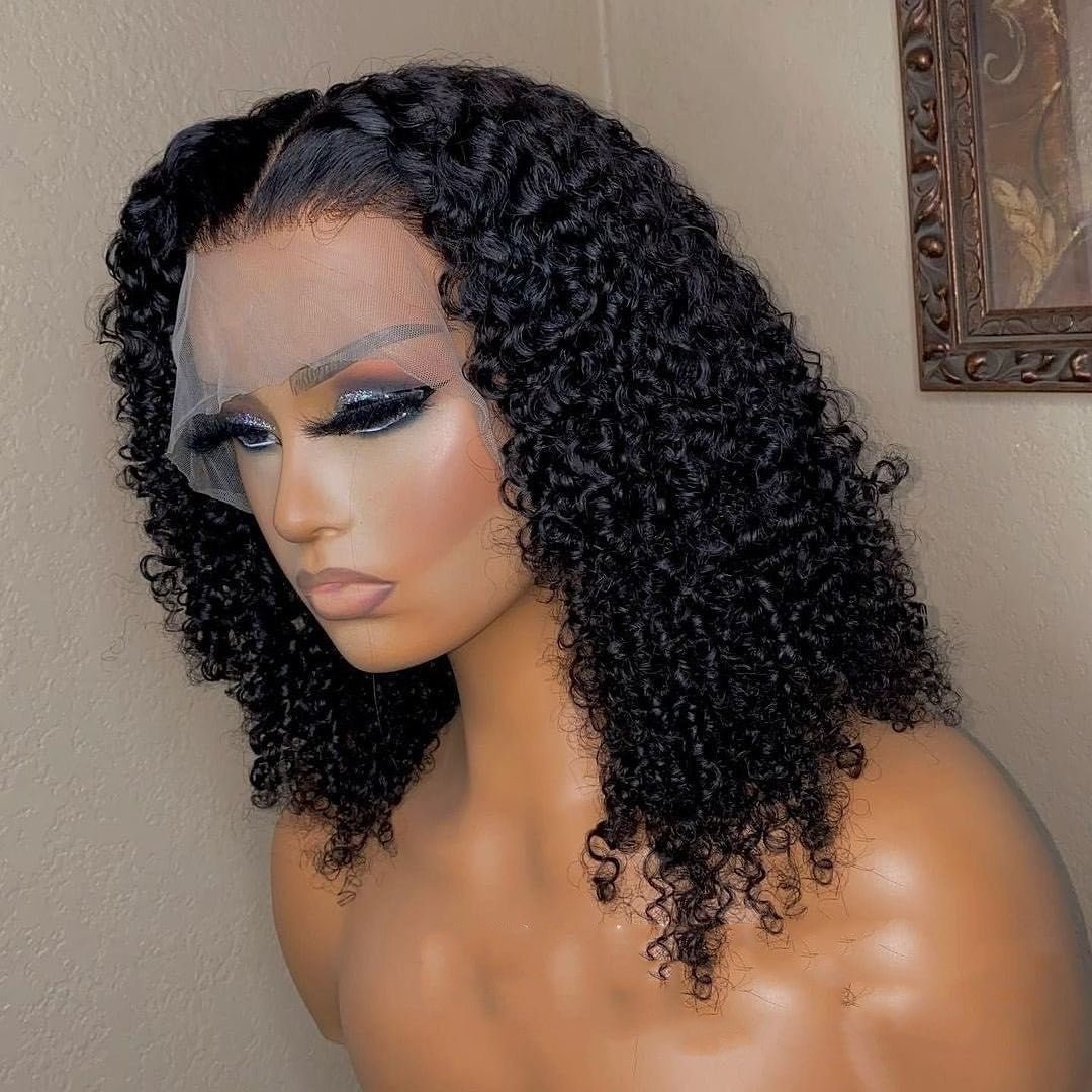 Jerry Curly 13x4 Lace Front Human Hair Wigs150 - Boss Boutique Hair and Accessories