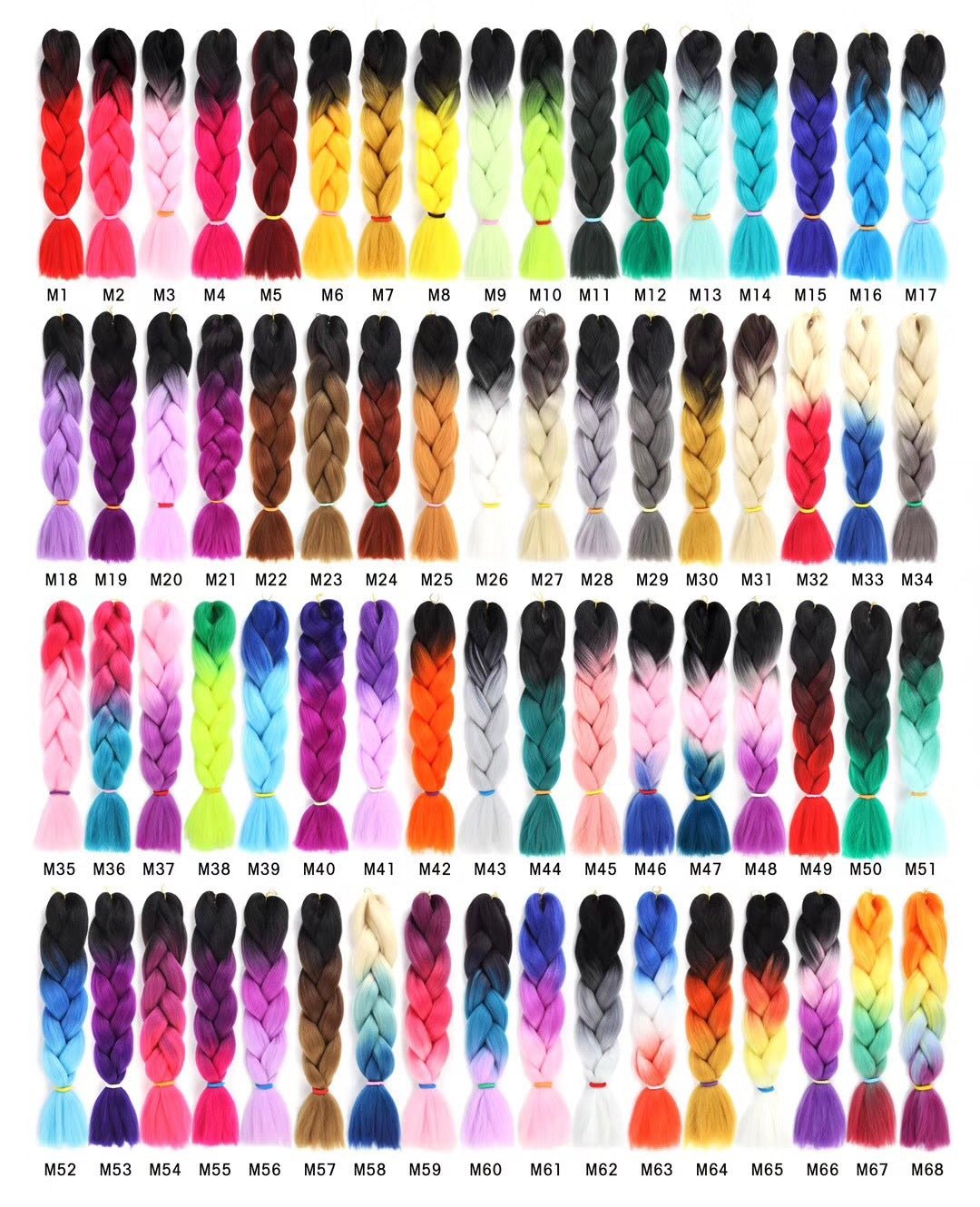 Colorful Synthetic hair Braids Ombre Braiding Hair Extensions 24Inch 100g - Boss Boutique Hair and Accessories