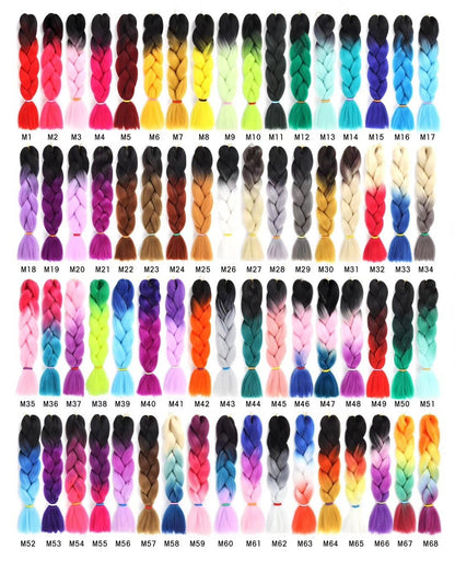 Colorful Synthetic hair Braids Ombre Braiding Hair Extensions 24Inch 100g - Boss Boutique Hair and Accessories