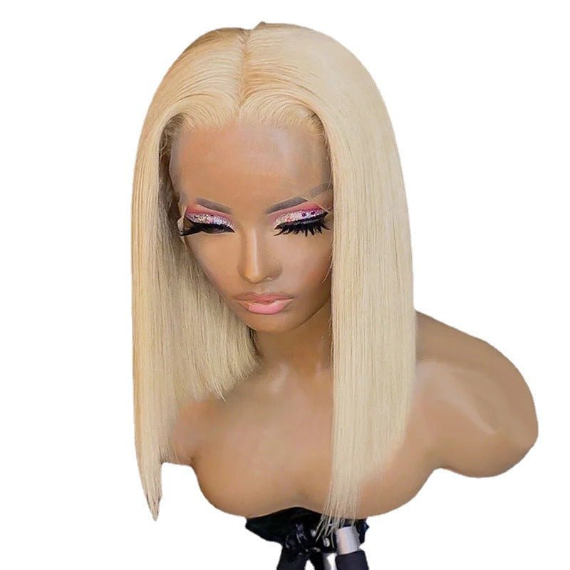 Fashion Chemical Fiber Front Lace Bob Blonde Wig Headgear Women - Boss Boutique Hair and Accessories