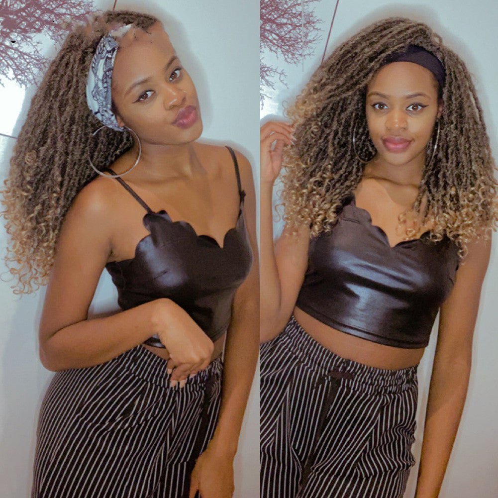 Ribbon Long Curly Crochet Hair Wig Head Cover - Boss Boutique Hair and Accessories