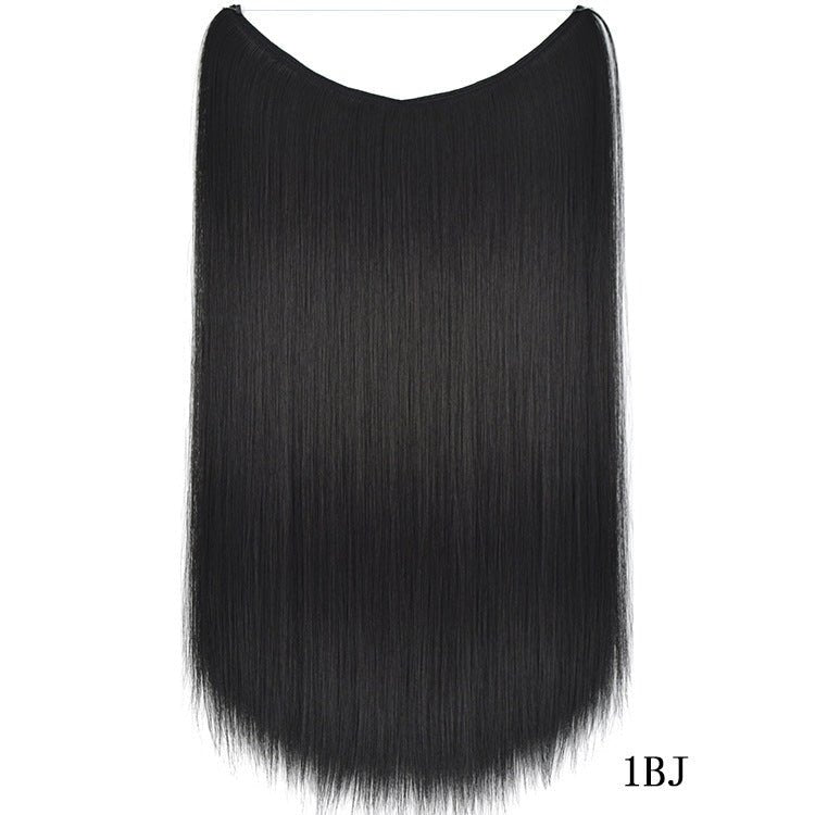 22 inches Invisible Wire No Clips in Hair Extensions Secret Fish Line Hairpieces Silky Straight Synthetic - Boss Boutique Hair and Accessories