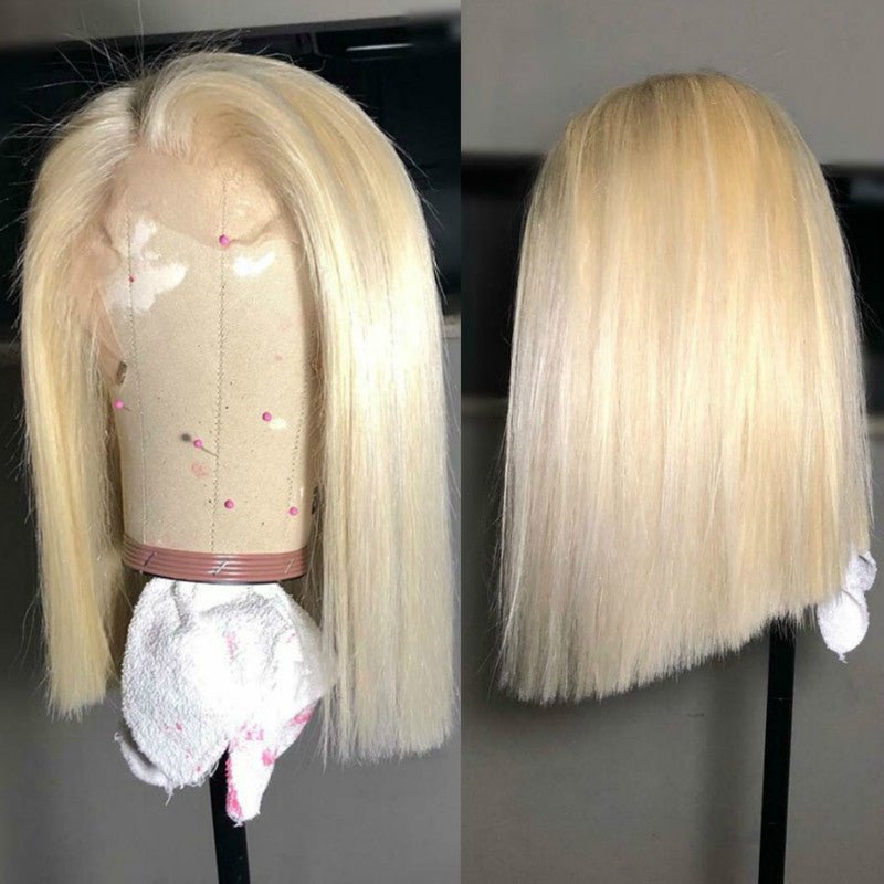 Fashion Chemical Fiber Front Lace Bob Blonde Wig Headgear Women - Boss Boutique Hair and Accessories
